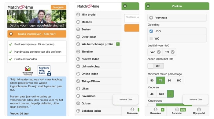Match4me dating apps screenshots
