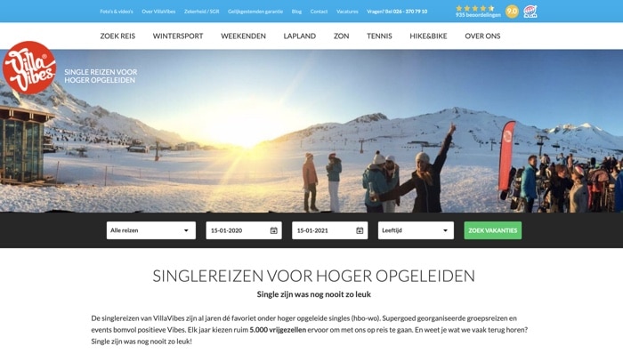 Villavibes wintersport website