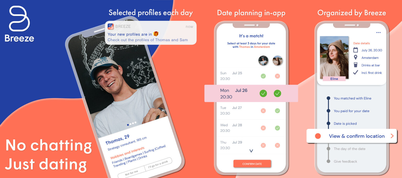 Breeze app Review de app waar een match gelijk een date wordt